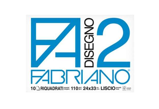 Immagine di Album F2 - 24x33cm - 10 fogli - 110gr - liscio squadrato - punto metallo - Fabriano