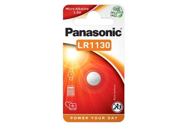 Immagine di Micropila LR1130 - 1,5V - a pastiglia - Panasonic - blister 1 pezzo