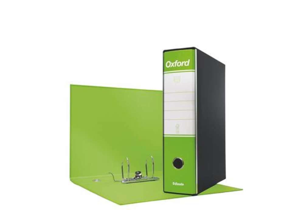 Immagine di Registratore Oxford G83 - dorso 8 cm - commerciale 23 x 30 cm - verde lime - Esselte