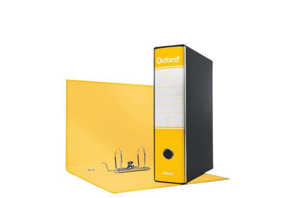 Immagine di Registratore Oxford G85 - dorso 8 cm - protocollo 23 x 33 cm - giallo - Esselte