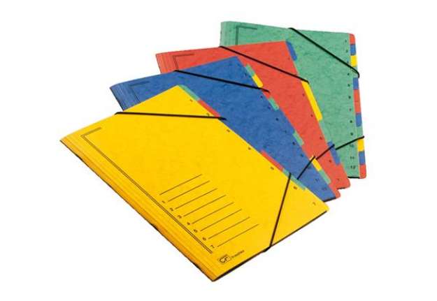 Immagine di Classificatore numerico 1/7 - 7 scomparti - con elastici - 24x34 cm - colori assortiti - Fraschini