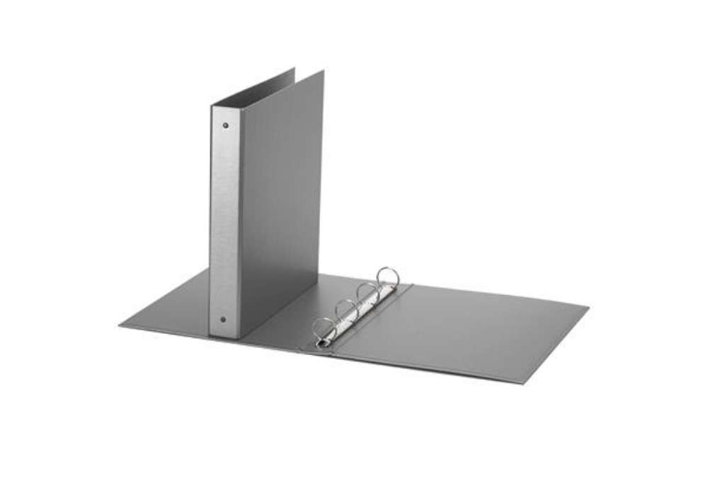 Immagine di Raccoglitore Europa - 22 x 30 cm - 4 anelli tondi 30 mm - dorso 4 cm - grigio metallizzato - Favorit