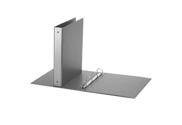 Immagine di Raccoglitore Europa - 4 anelli tondi 30 mm - dorso 4 cm - 22x30 cm - grigio metallizzato - Favorit