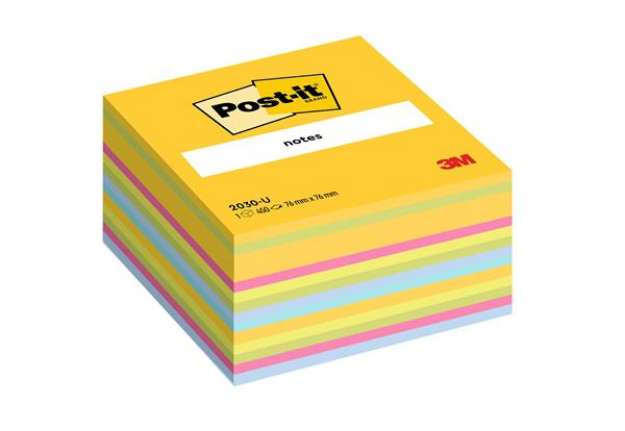 Immagine di Blocco foglietti Cubo - 2030-U UL - 76 x 76 mm - 72 gr - colori assortiti - 450 fogli - Post-it