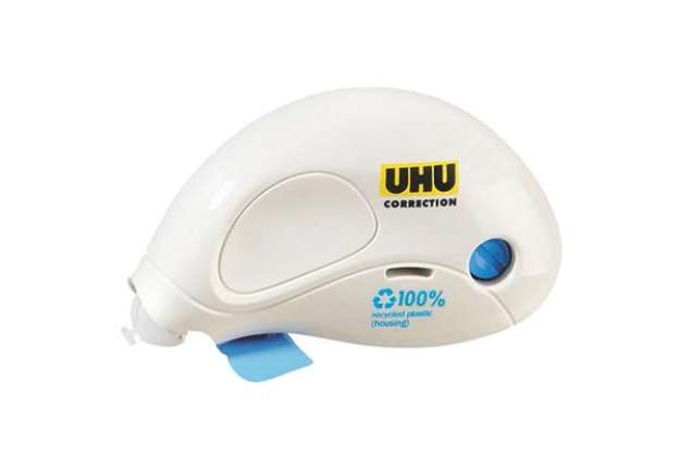 Immagine di Correttore a nastro Compact Mini - 5 mm x 6 m - plastica riciclata - Uhu
