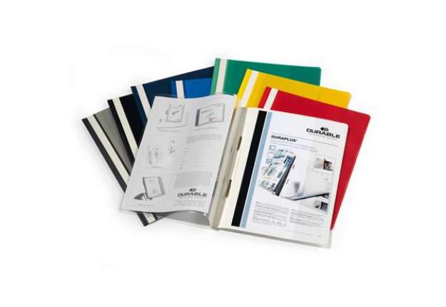 Immagine di Cartellina ad aghi Duraplus - copertina personalizzabile - 21x29,7 cm - bianco - Durable