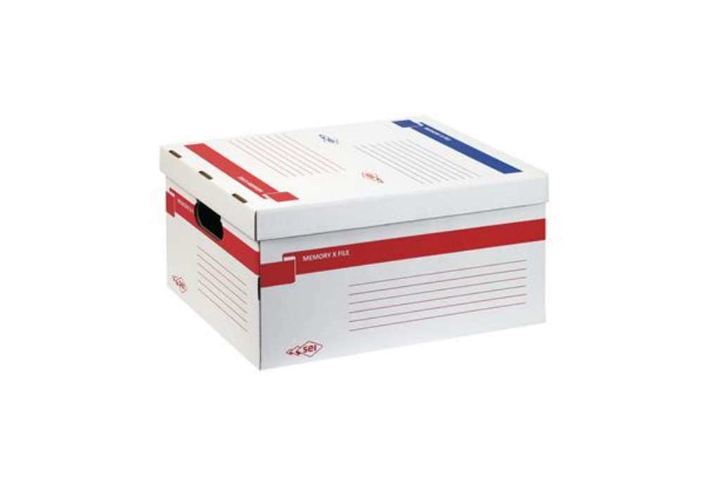 Immagine di Scatola archivio Memory X File - con coperchio - dorso 27,5 cm - 37 x 27 x 52 cm - bianco - Sei Rota