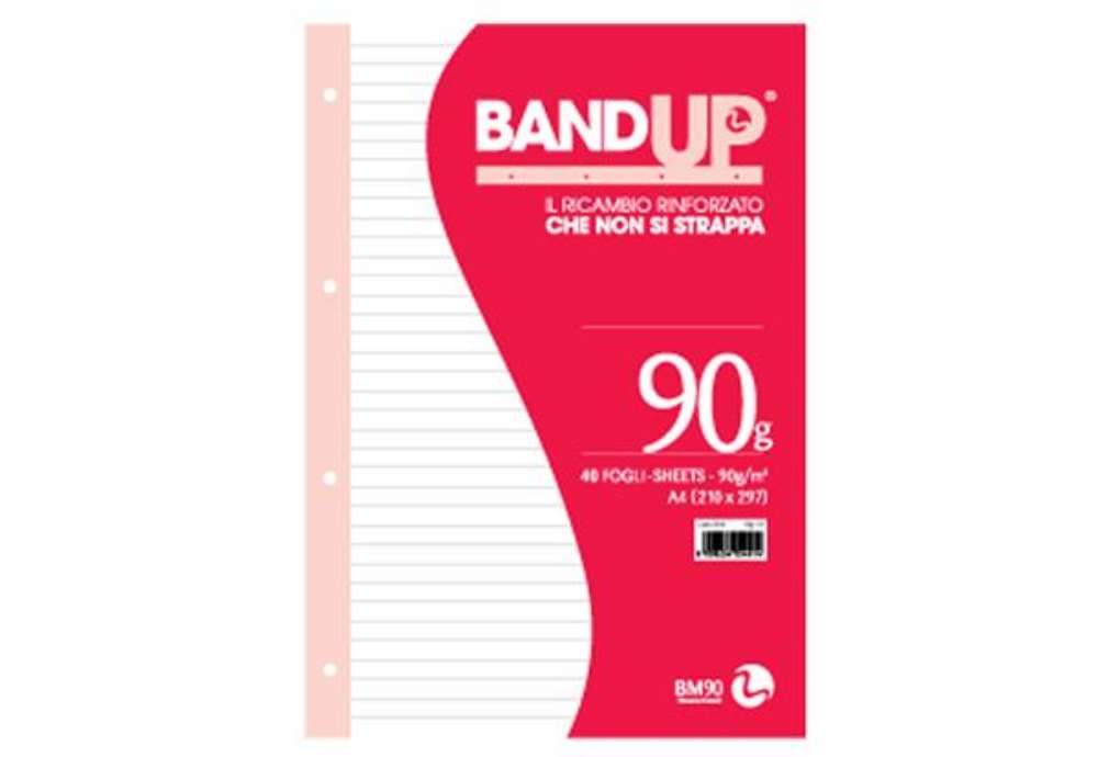 Immagine di Ricambi BandUp forati rinforzati - A4 - 1 rigo - 90gr - BM - conf. 40 pezzi