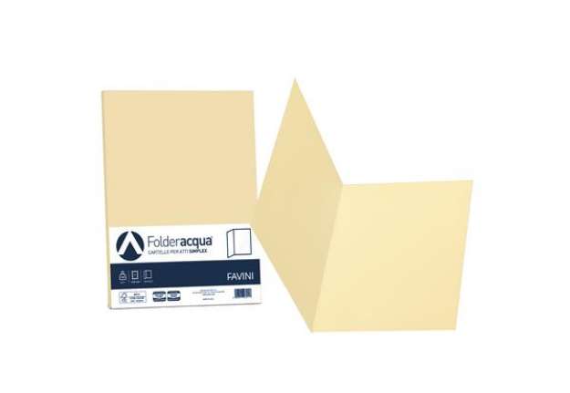 Immagine di Cartelline semplici Acqua - 200 gr - 25x34 cm - camoscio - Favini - conf. 50 pezzi