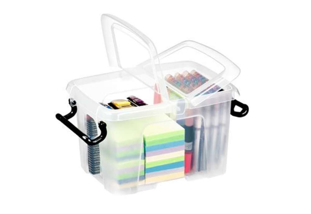 Immagine di Contenitore multiuso Strata con coperchio - 28,5x22,5x17,5 cm - 6 L - PPL - trasparente - Cep