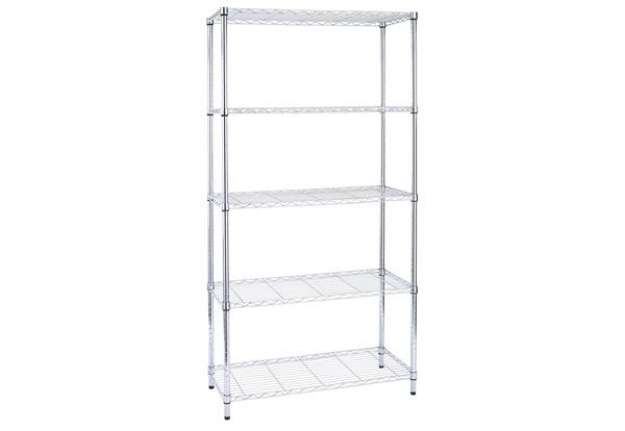 Immagine di Libreria Archimede Light - 5 ripiani - acciaio cromato - 36x90x177 cm - Serena Group