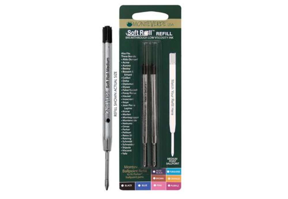 Immagine di Refill per sfera Parker - punta media - nero  - Monteverde - conf. 2 pezzi