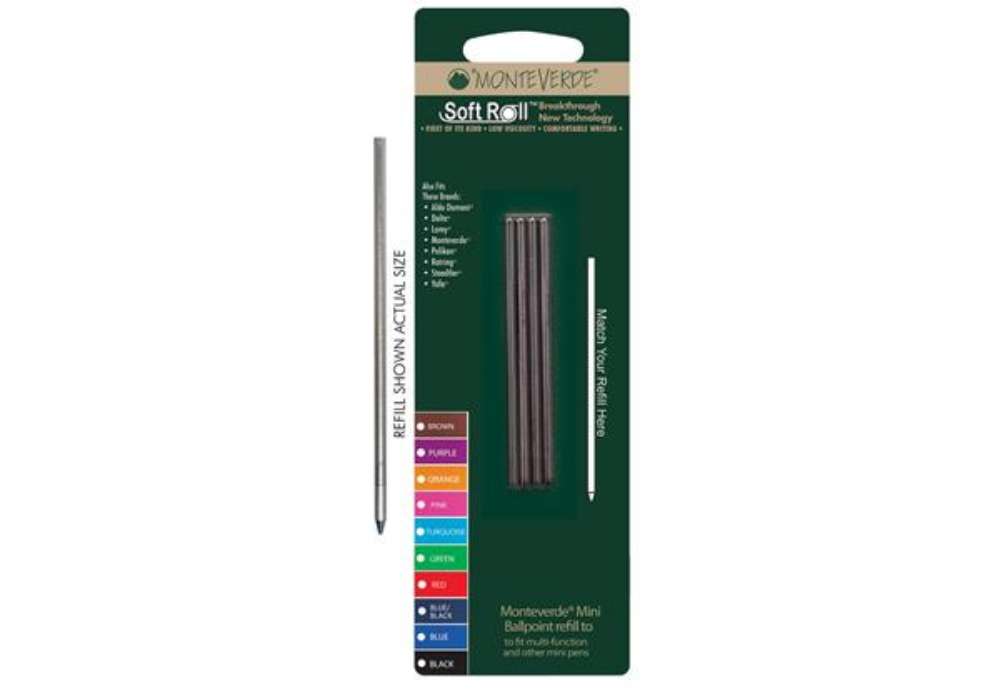 Immagine di Minirefill per sfera multifunzione  - punta media - nero - Monteverde - conf. 4 pezzi
