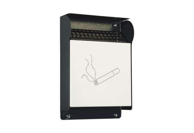 Immagine di Posacenere murale - da esterno - 23,5 x 33 x 7 cm - grigio scuro - Metalplus