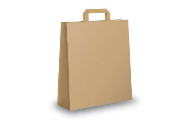 Immagine di Shopper - maniglie piattina - 22 x 10 x 29 cm - carta kraft - avana - Mainetti Bags - conf. 350 pezz
