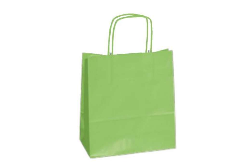 Immagine di Shopper Twisted - maniglie cordino - 45 x 15 x 50 cm - carta kraft - verde mela - Mainetti Bags - co