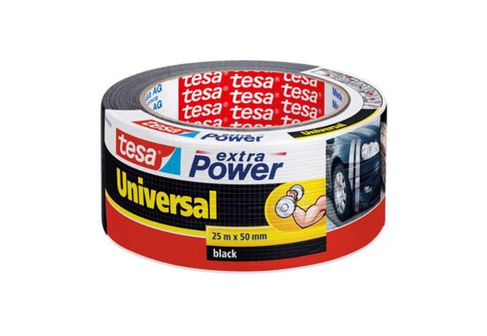 Immagine di Nastro adesivo Extra Power Universal - 50 mm x 25 m - tela plastificata - nero - Tesa