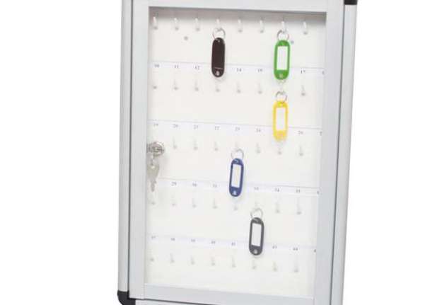 Immagine di Bacheca murale portachiavi - 30 x 45 cm - 45 posti chiave - Metalplus