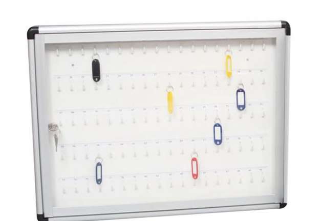 Immagine di Bacheca murale portachiavi - 45 x 60 cm - 90 posti chiave - Metalplus