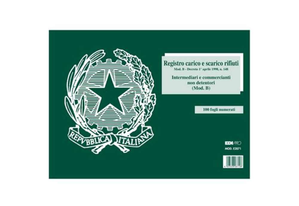 Immagine di Blocco carico/scarico rifiuti non detentori (Mod. B) - 22,5 x 29,7cm - 100pg - numerate - Edipro