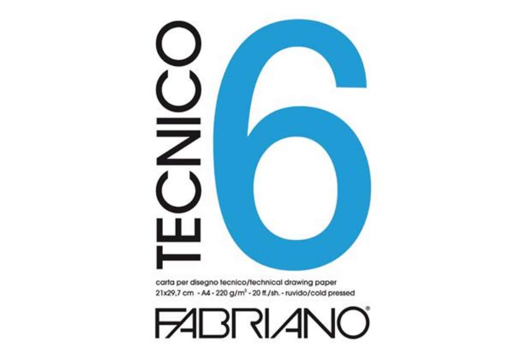 Immagine di Blocco Tecnico 6 - 25 x 35 cm - 20 fogli - 220 gr - ruvido - Fabriano