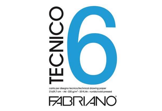 Immagine di Blocco Tecnico 6 - 25x35cm - 20 fogli - 220gr - ruvido - Fabriano