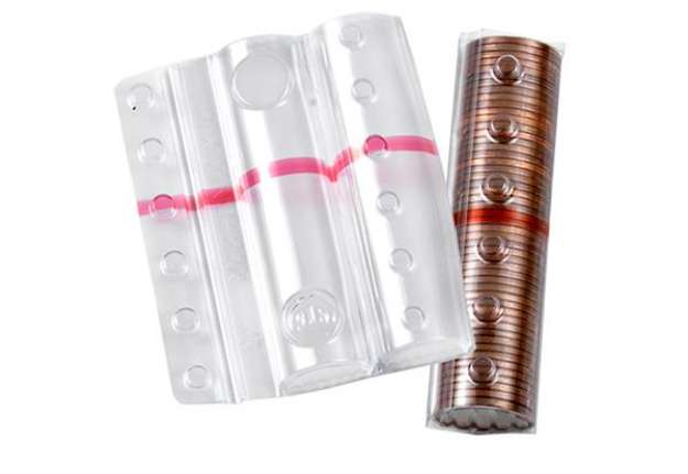 Immagine di Blister portamonete - 5 cent - fascia rossa - Iternet - sacchetto da 100 blister
