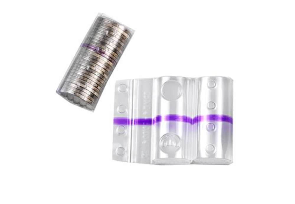 Immagine di Blister portamonete - 2 euro - fascia viola - Iternet - sacchetto da 100 blister