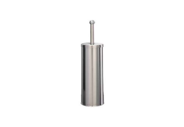Immagine di Portascopino WC Basic - da terra - acciaio inox  - diametro 9,8 cm - altezza 38 cm - silver - Medial