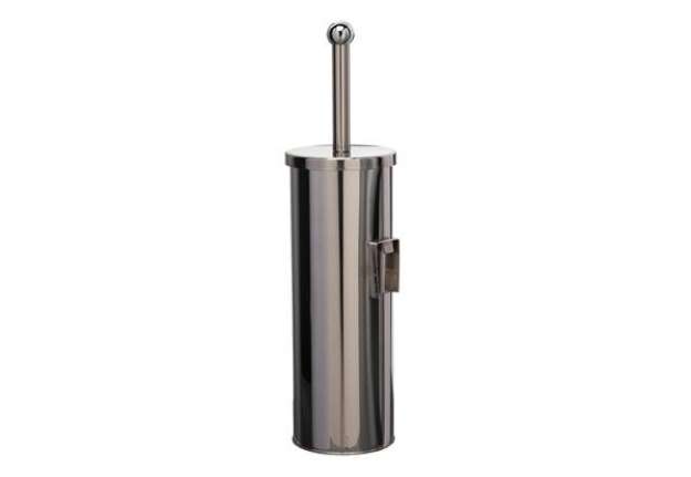 Immagine di Portascopino WC Basic - da muro - acciaio inox - diametro 9,8 cm - altezza 38 cm - silver - Medial