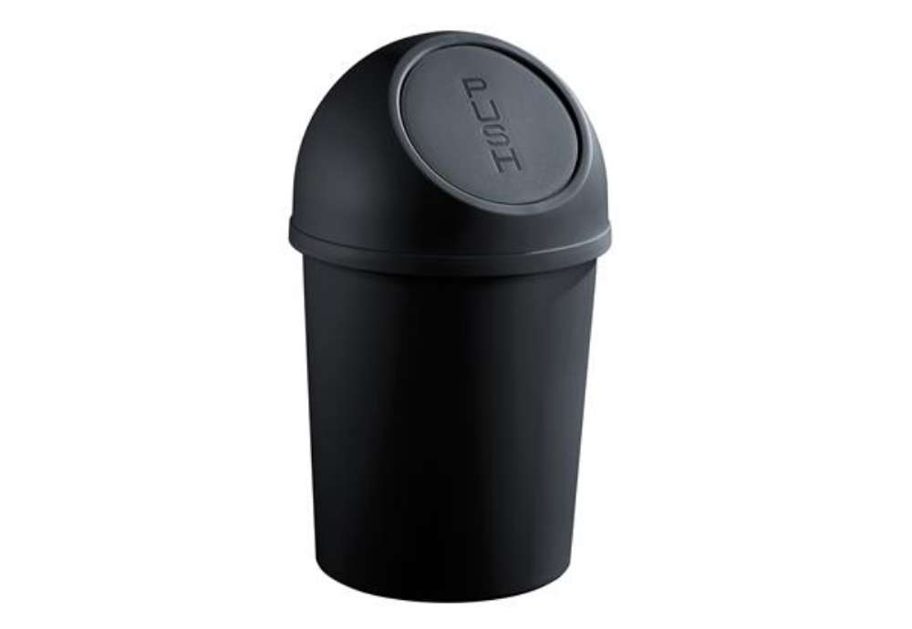 Immagine di Contenitore per rifiuti Push - diametro 31,5 cm - altezza 61,5 cm - 25 L - nero - Helit