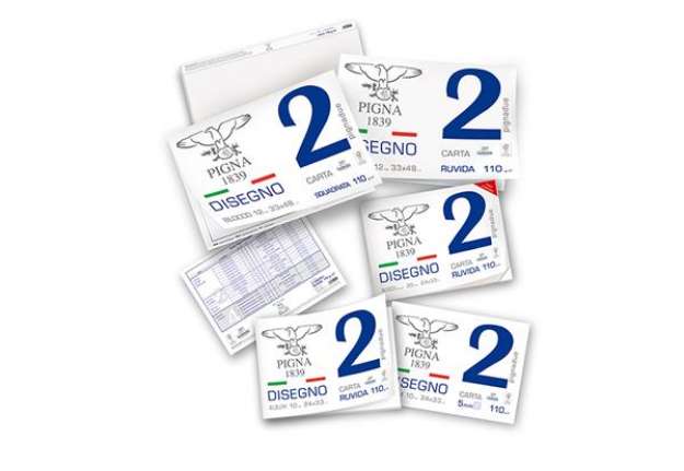 Immagine di Blocco Pigna2 - 330x480mm - collato - 12fg - 110gr - ruvido - Pigna