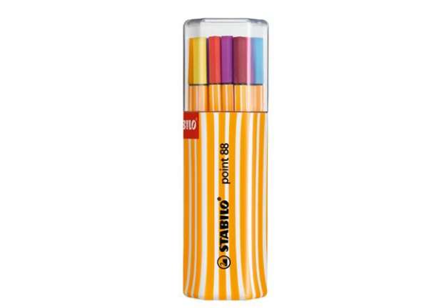 Immagine di Fineliner Point 88 - tratto 0,4 mm - colori assortiti - Stabilo - conf. Twin-Pack 20 pezzi