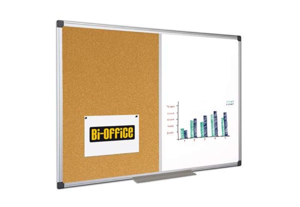 Immagine di Lavagna combinata - 60 x 90 cm - bianco/ sughero - Bi-Office