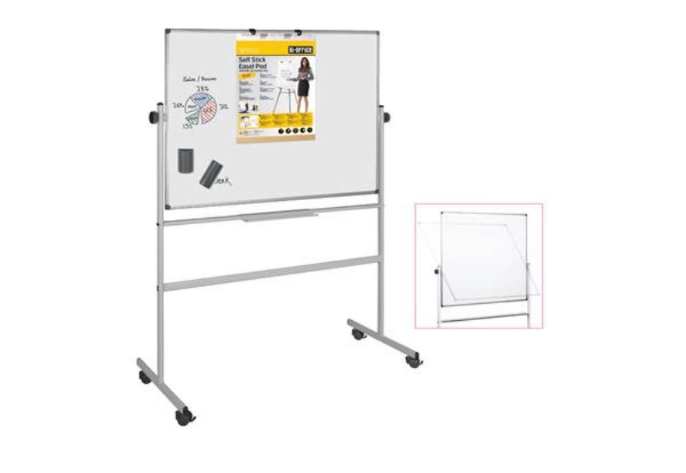 Immagine di Lavagna magnetica girevole Professional - 100 x 150 cm - bianco - Bi-Office