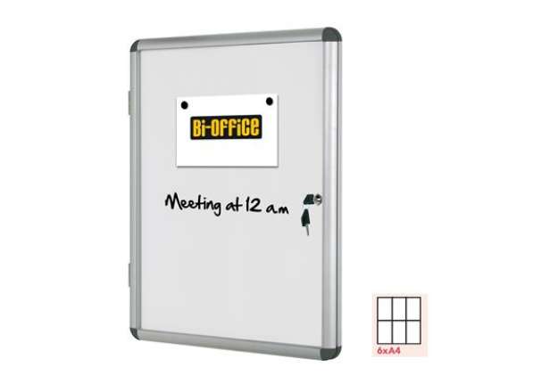 Immagine di Bacheca per interni - fondo bianco magnetico - 6 fogli A4 - orizzontale - Bi-Office