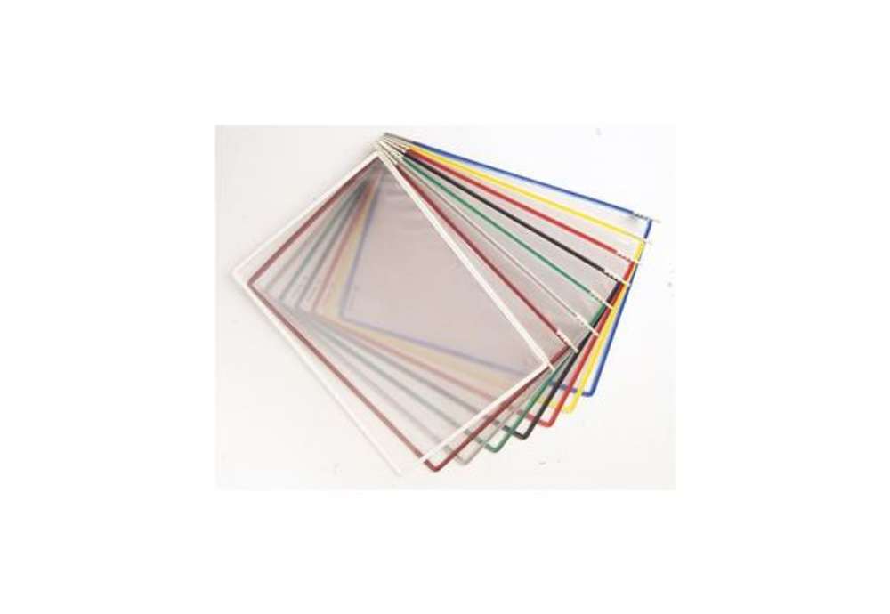 Immagine di Tasche di ricambio - per leggio T Technic - A4 - colori assortiti - Djois - conf. 10 pezzi