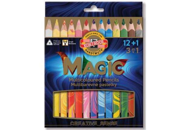 Immagine di Pastelli colorati Matitoni Magic - diametro mina 5,6 mm - Koh-I-Noor - astuccio 12 pezzi