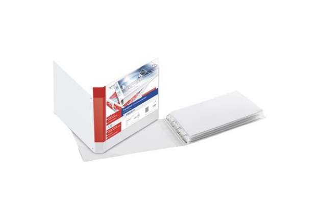Immagine di Raccoglitore personalizzabile Stelvio TI - 4 anelli a D 25 mm - 42x30 cm (album) - bianco - Sei Rota