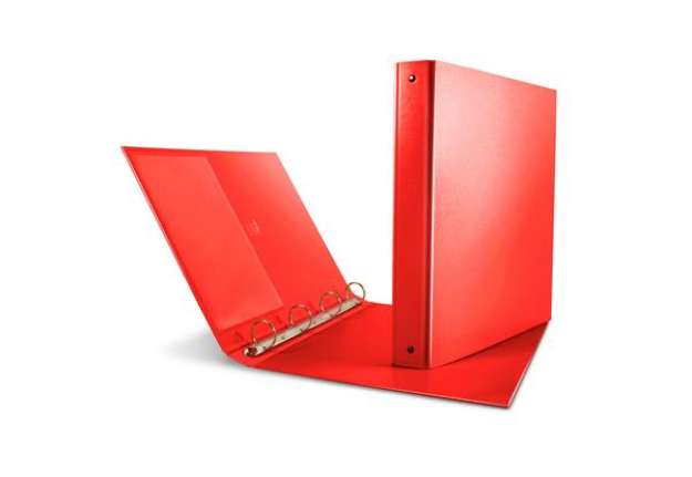 Immagine di Raccoglitore Nettuno - 4 anelli a D 17 mm - dorso 3 cm - 22x30 cm - rosso - Sei Rota