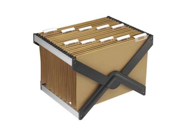 Immagine di Supporto per cartelle sospese Luxor - con 10 cartelle interasse 39 cm - 41 x 27,5 x 32 cm - avana -