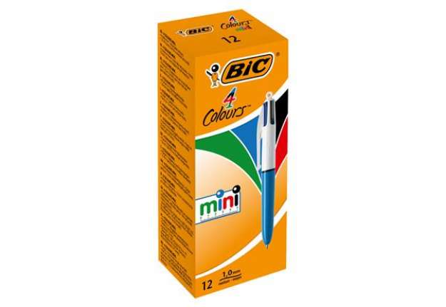 Immagine di Penna a sfera a scatto  multifunzione  4 Colours Mini  - punta 1,0mm - nero, blu, rosso, verde - Bic