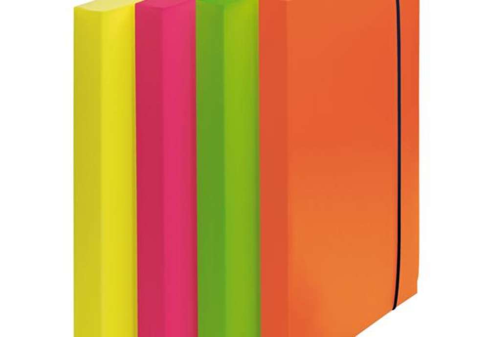 Immagine di Cartella progetto Shocking File - con elastico - 24 x 35 cm - colori fluo assortiti - Fellowes