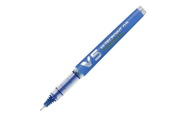 Immagine di Roller Hi-Tecpoint V5 ricaricabile Begreen con cappuccio  - punta 0,50mm - blu - Pilot