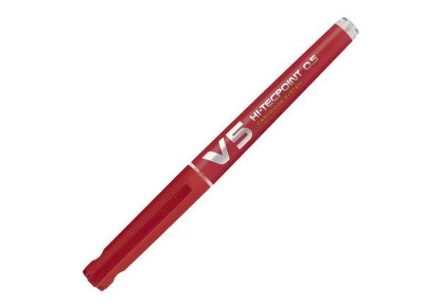 Immagine di Roller Hi-Tecpoint V5 ricaricabile Begreen con cappuccio - punta 0,50mm - rosso - Pilot