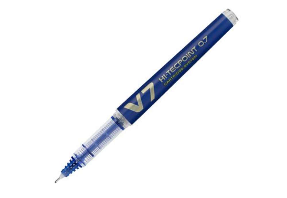 Immagine di Roller Hi Tecpoint V7 ricaricabile Begreen con cappuccio - punta 0,70mm - blu  - Pilot