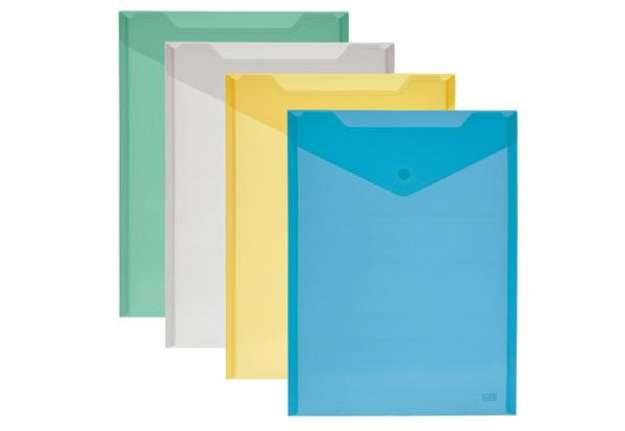 Immagine di Busta con bottone - formato verticale - 18x25 cm - colori assortiti - Lebez
