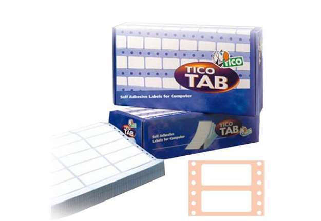 Immagine di Etichette adesive a modulo continuo TAB 1 - in carta - corsia singola - permanenti - 107 x 48,9 mm -