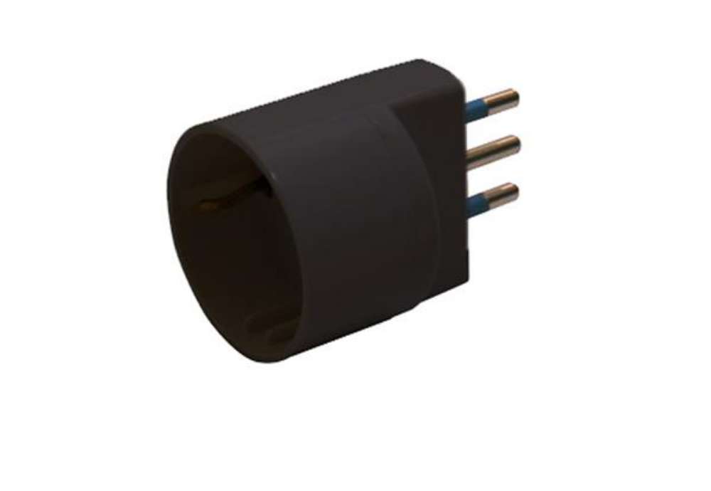 Immagine di Adattatore semplice - spina 2P+T 16 A - presa schuko 16 A - nero - MKC
