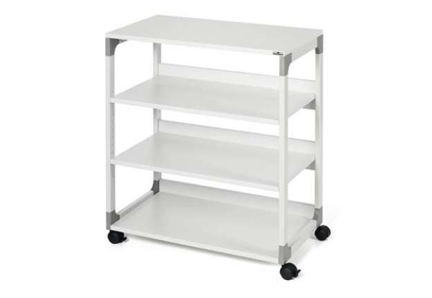 Immagine di Mobile/carrello Multifunzione System 88 - con ruote - 4 ripiani - 75 x 43,2 x 87,9 cm - grigio - Dur
